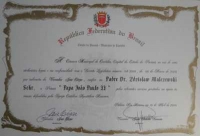 Dyplom do nagrody im. Jana Pawła II